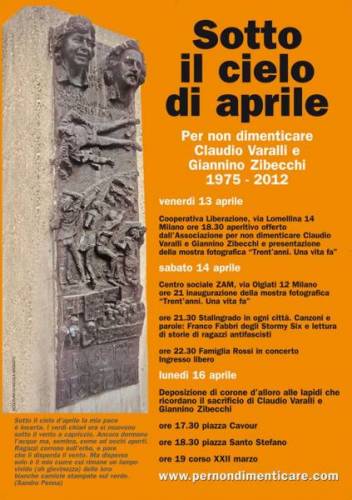 da Venerdì 13 Aprile – Sotto il cielo di Aprile: iniziative in memoria di Varalli e Zibecchi @ Milano