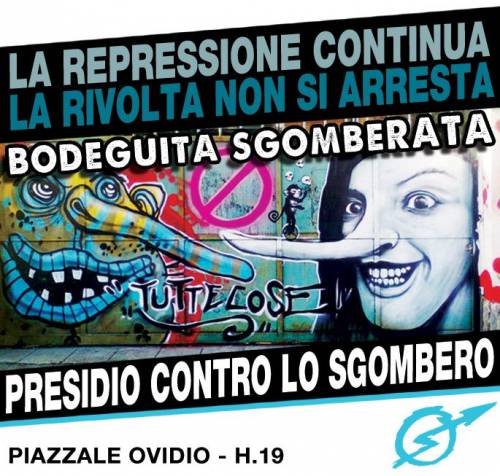 Sgomberata la Bodeguita Occupata – Comunicato e presidio!