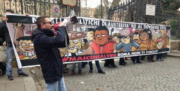[DallaRete] #Maiconsalvini: contestato il segretario della Lega. In contemporanea blitz all’Esquilino