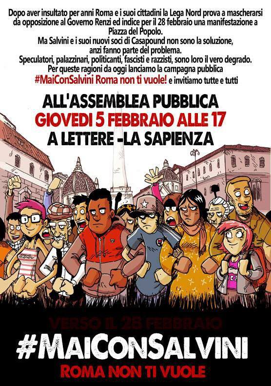 [DallaRete] Roma: «Mai con Salvini», l’appello dei movimenti