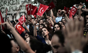 Turkish Demonstrators during the Gezi Park occupation,