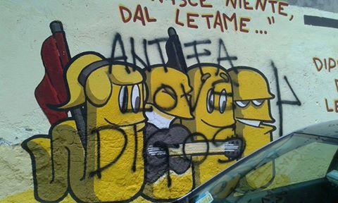 Deturpato il graffito antifascista di Rouge sui muri di ZIP