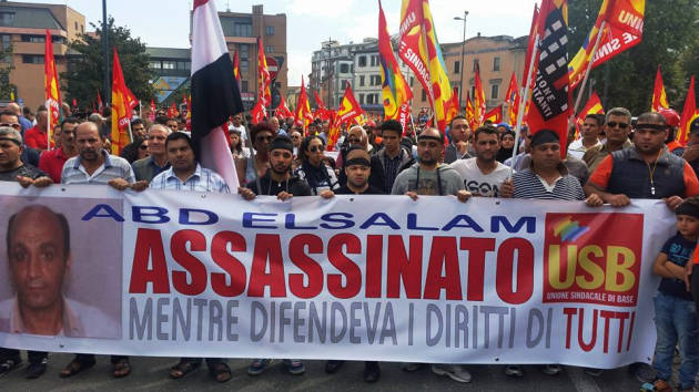 [DallaRete] Manifestazione USB dopo l’omicidio di Abd Elsalam – Oltre 7.000 in corteo a Piacenza
