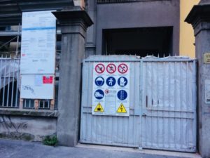 Il cancello di Via Canzio nel Novembre 2017