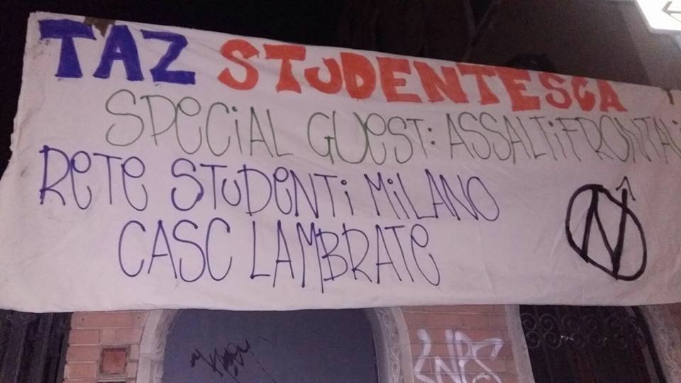Milano – TAZ studentesca in Via Mercalli 21