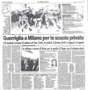 Corteo studentesco del 27 Novembre 1998