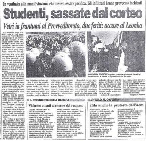 Corteo studentesco del 20 Novembre 1998
