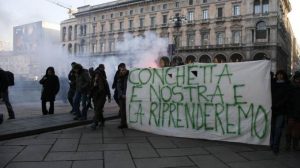 Corteo verso Palazzo Marino il 22 Gennaio 2009