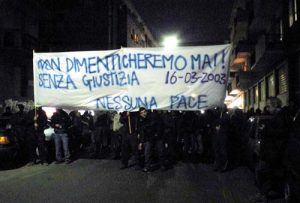 Corteo notturno in Ticinese il 17 Marzo 2003