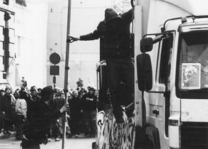 La testa del corteo dei 30.000 il 22 Marzo 2003