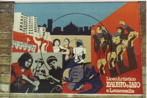 Il murales storico in Via Mancinelli