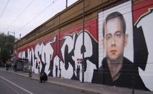 Il murales per Carlo Giuliani in Via Bramante
