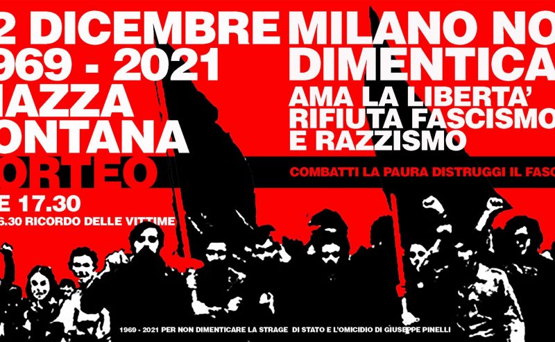Milano non dimentica Piazza Fontana. Ama la libertà, rifiuta fascismo e razzismo