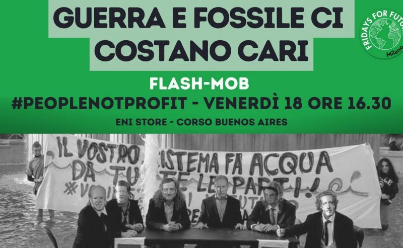 FlashMob all’ Eni Store – Guerra e Fossile ci costano cari!