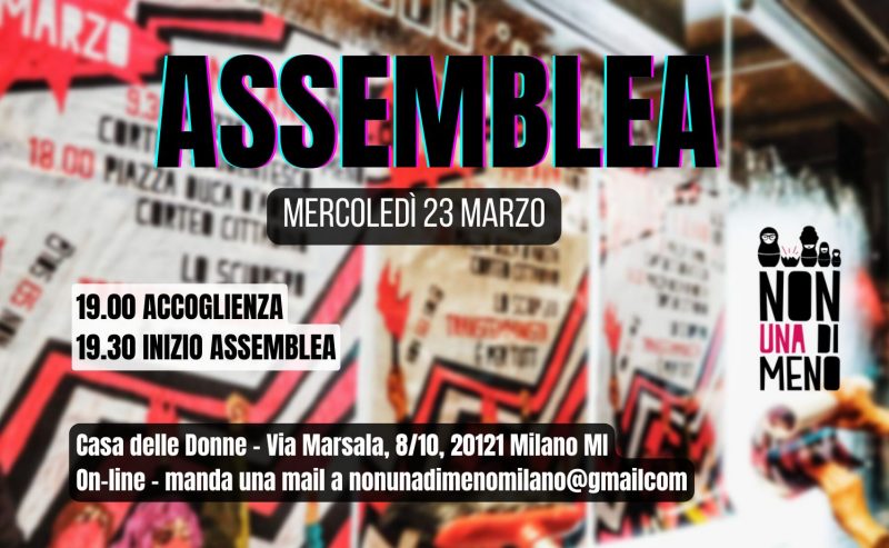 Assemblea cittadina NUDM Milano – 23 marzo