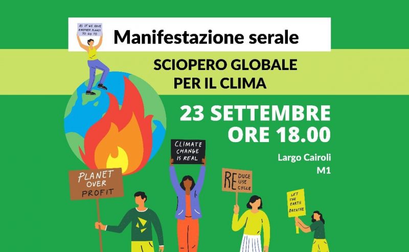 Venerdì 23 settembre manifestazione cittadina serale per lo sciopero per il clima