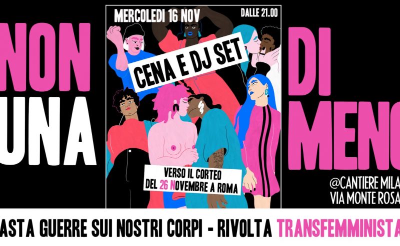16/11 – Serata transfemminista NUDM Milano verso il 26N
