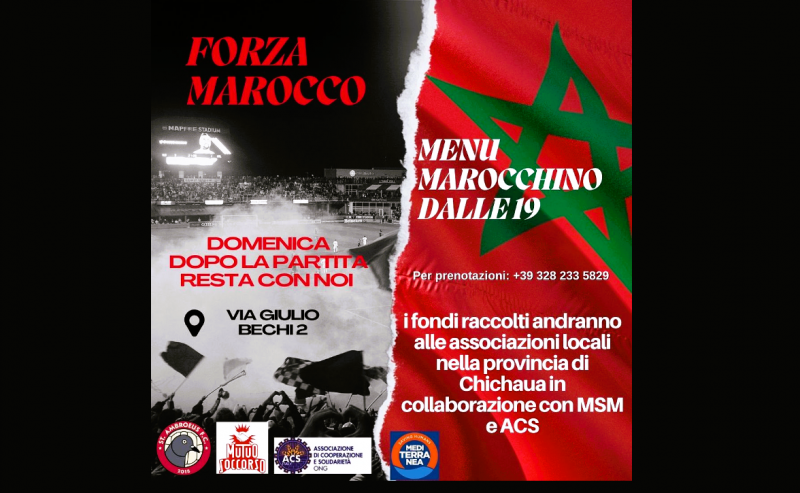 Forza Marocco! Cena solidale di raccolta fondi per le popolazioni terremotate