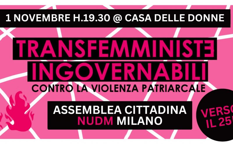 01/11 – Assemblea Non Una Di Meno Milano verso il 25 novembre