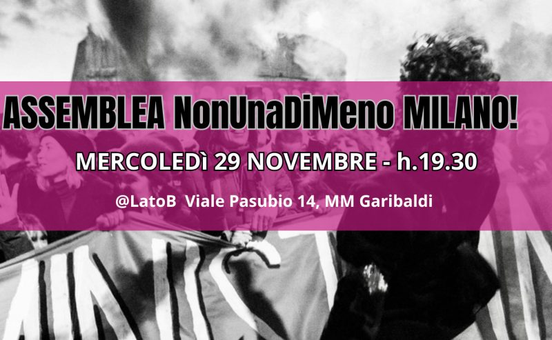 29/11 – Assemblea pubblica NUDM Milano @ Lato B