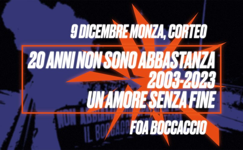 Monza – Corteo 20 anni non sono abbastanza, un amore senza fine