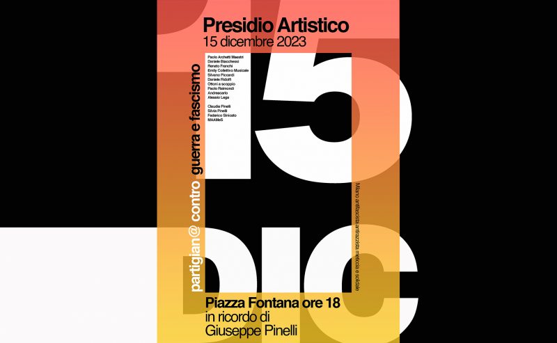 Presidio artistico “17 fili rossi + 1” per Giuseppe Pinelli