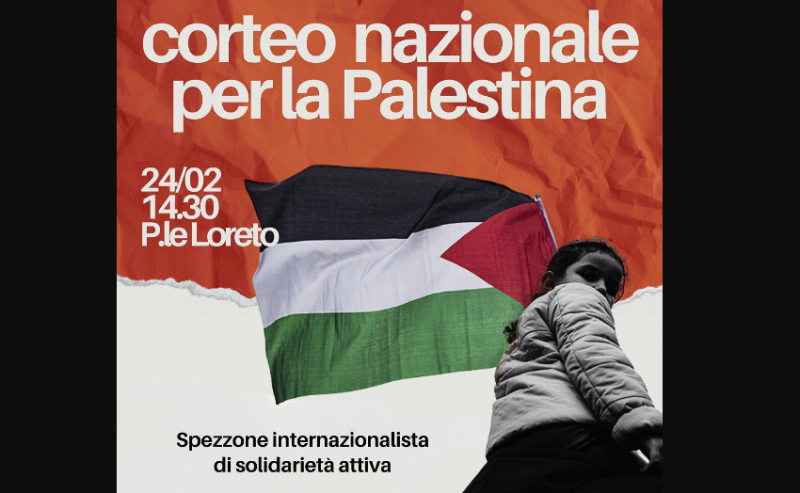 Palestina, spezzone internazionalista di solidarietà attiva
