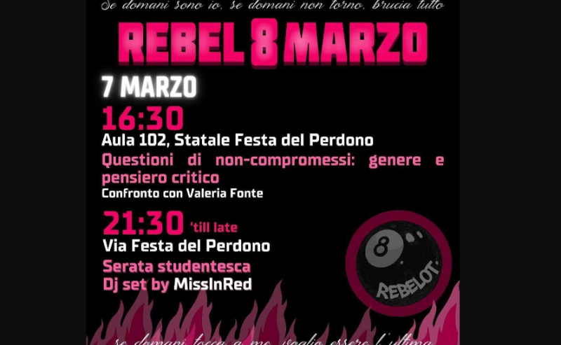 Rebel8Marzo: confronto con Valeria Fonte e festa studentesca @ Statale