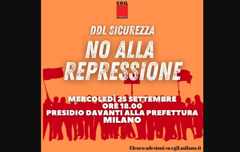 25/09 – Presidio in Prefettura contro il DDL Sicurezza