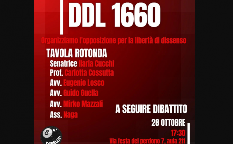 DDL 1660 – Organizziamo l’opposizione per la libertà di dissenso