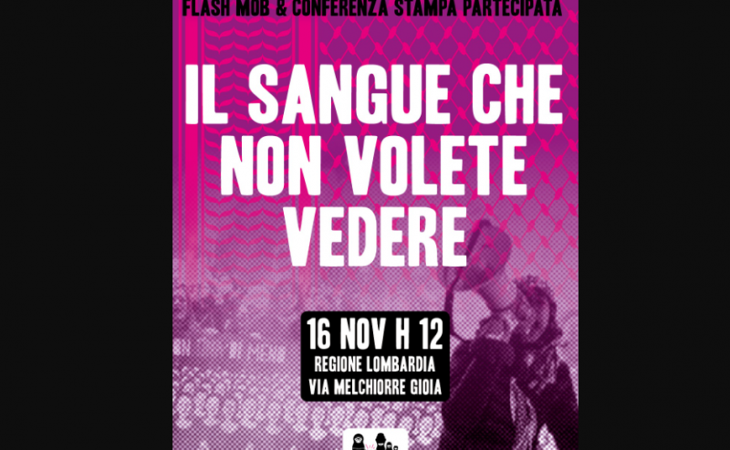 Il sangue che non volete vedere – Flash mob e conferenza stampa partecipata di Non Una Di Meno Milano