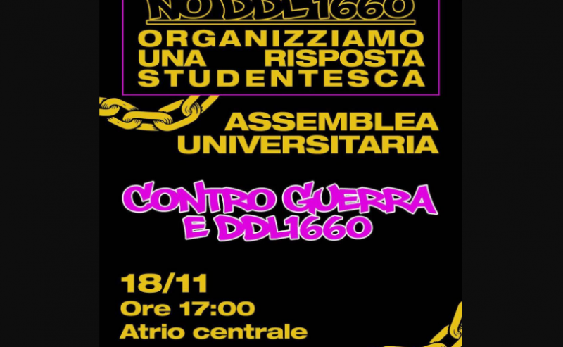 Student* contro il Decreto Sicurezza – Assemblea pubblica in Statale (atrio centrale)