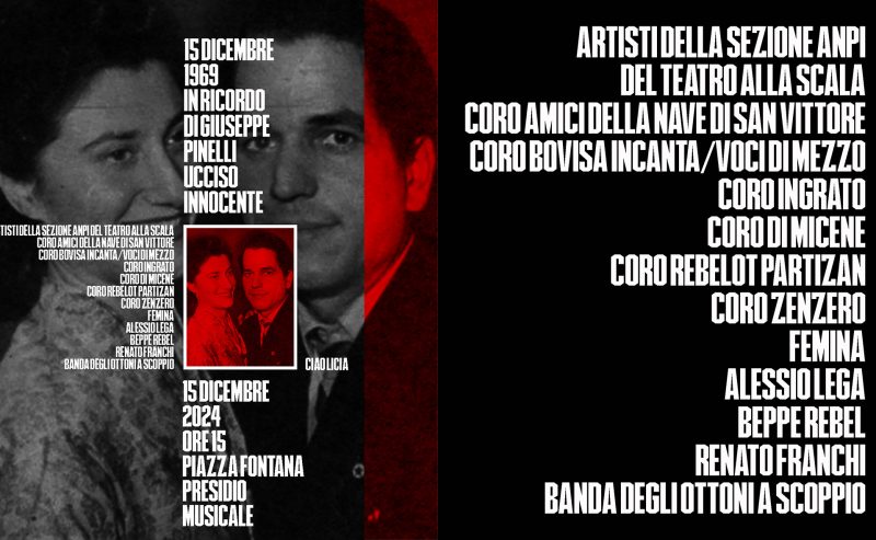 Pinelli assassinato – Presidio musicale per Pino e Licia