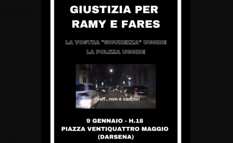 Giustizia per Ramy e Faes, corteo domani alle 18 in Darsena