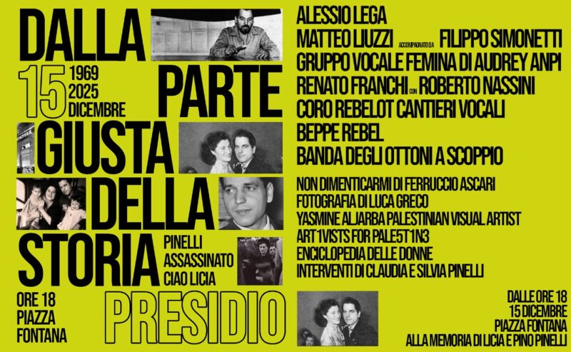 Podcast, musica e cori per ricordare Licia e Pino Pinelli