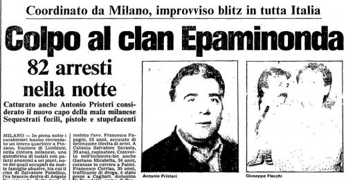 Arresti Epaminonda giugno 1985