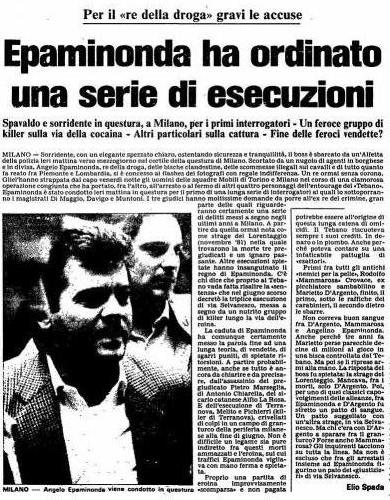 Arresto Epaminonda 28 settembre 1984