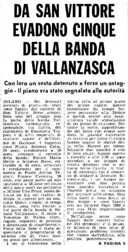 Evasione San Vittore 3 maggio 1977