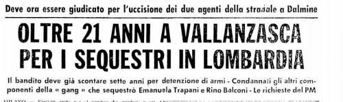 Processo sequestri Vallanzasca marzo 1977